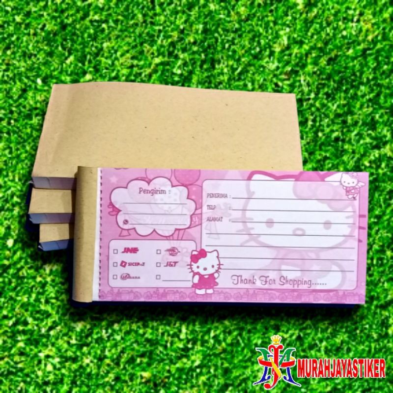 label pengiriman isi 100 lembar motif hello kitty