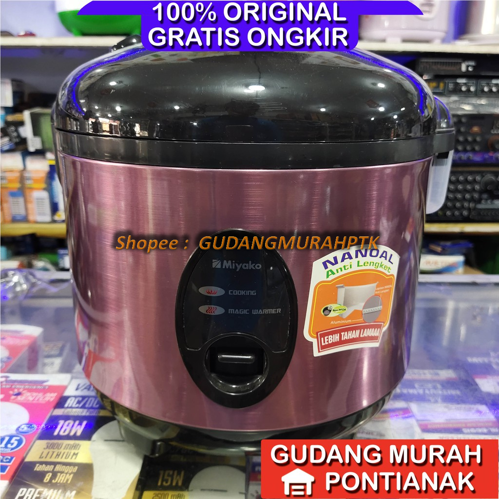 Ricecooker ANTI LENGKET Miyako bahan NANOAL 508 SBC 1,8liter Magicom mejikom pemasak nasi penanak