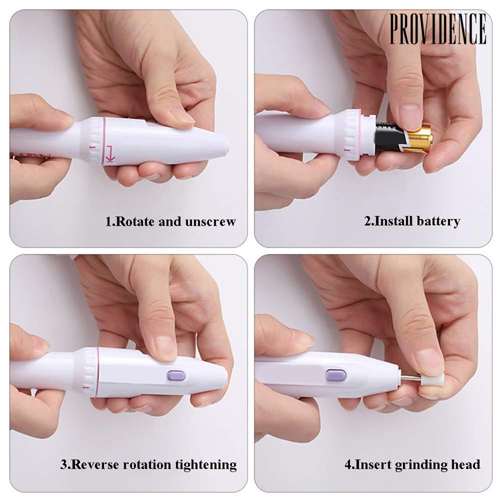 Providence Portable Electric Nail Polishing Machine Manicure Tool with 5 Grinding Drill Bit