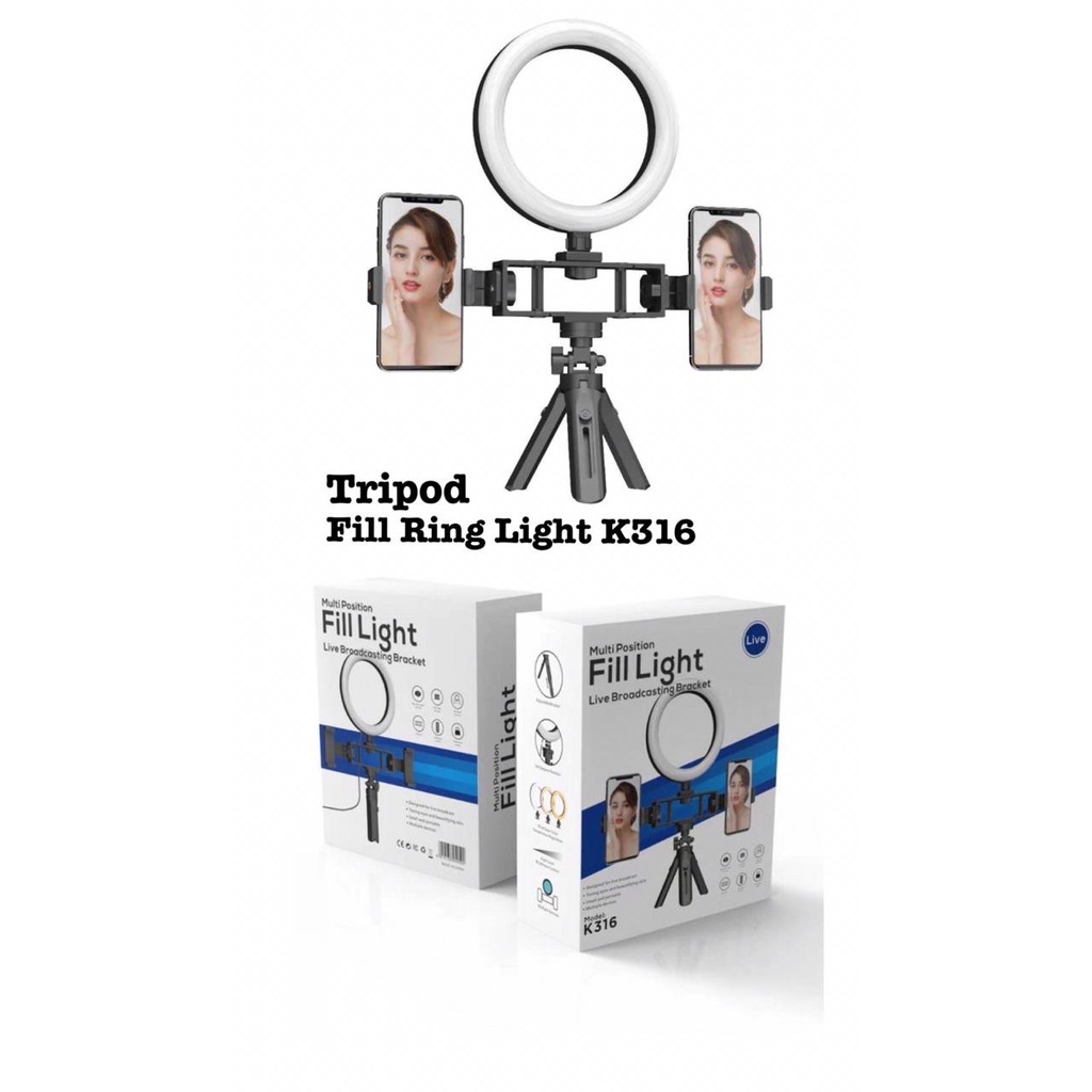 TRIPOD FILL RING LIGHT K316 - Led 16cm Multi fungsi