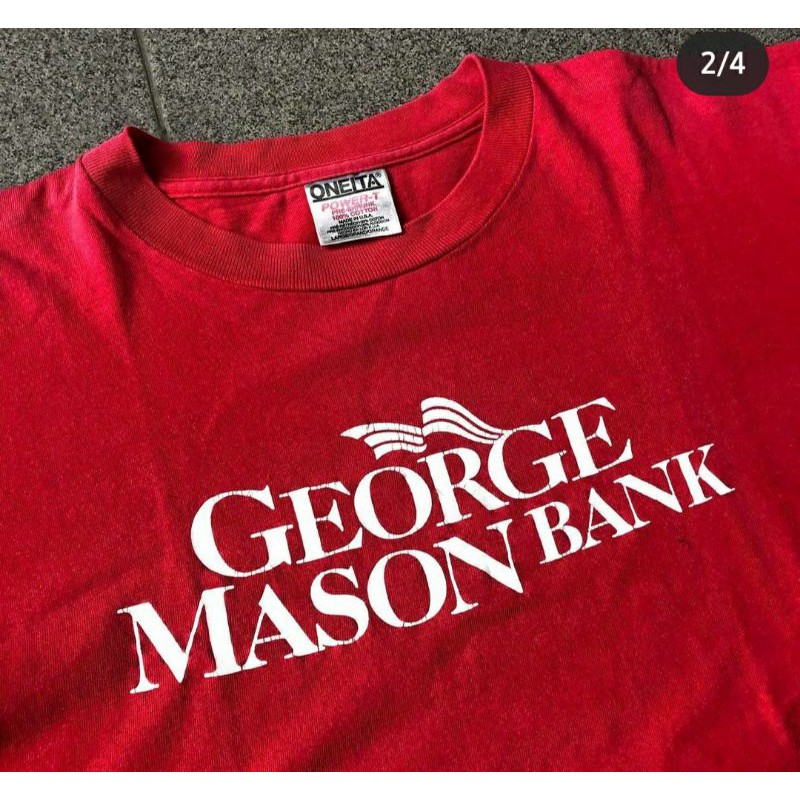 KAOS VINTAGE SECOND KAOS UNISEX GEORGE MASON BANK BAJU VINTAGE PAKAIAN PRIA