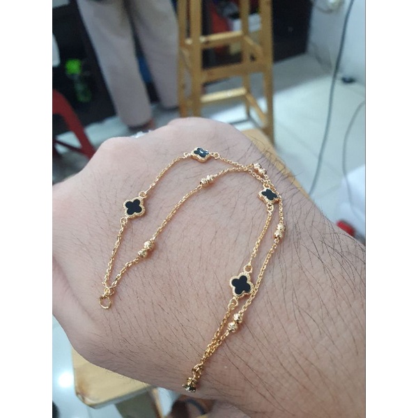 gelang vcf dua layer emas jedar