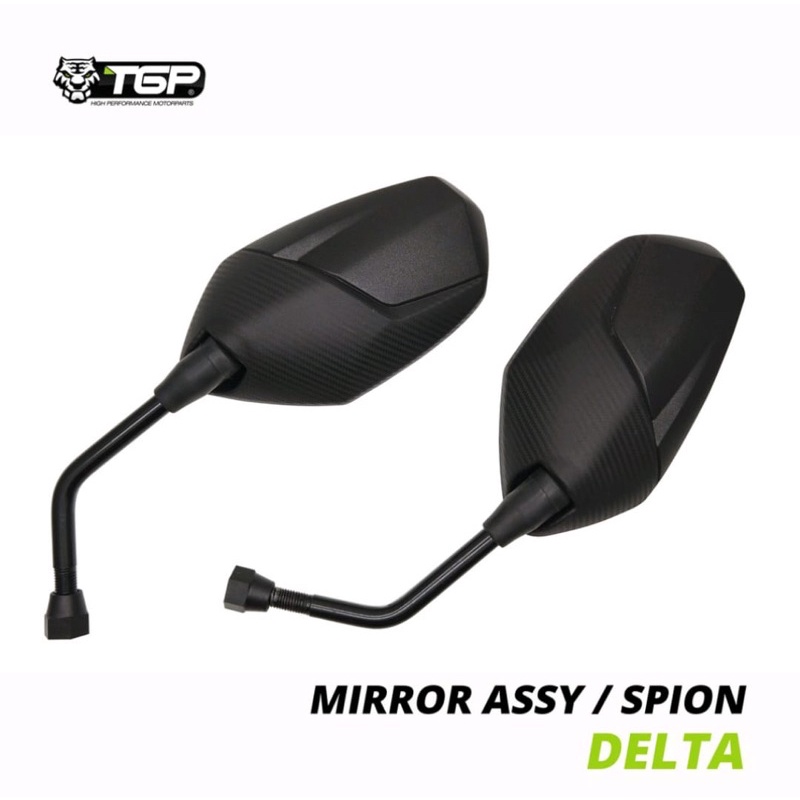 Spion Delta TGP untuk Honda &amp; Yamaha motif Carbon Permanent Standart Premium Cembung Tebal Motor Nmax 155 Aerox 155 Lexi Xmax Vario 125/150/160 Pcx 150/160 Adv CBR Wr155 Universal