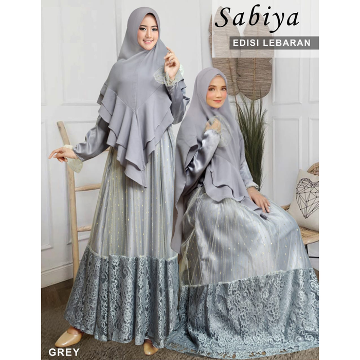 GAMIS SYARI SABIYA / GAMIS SYARI PESTA - Grey