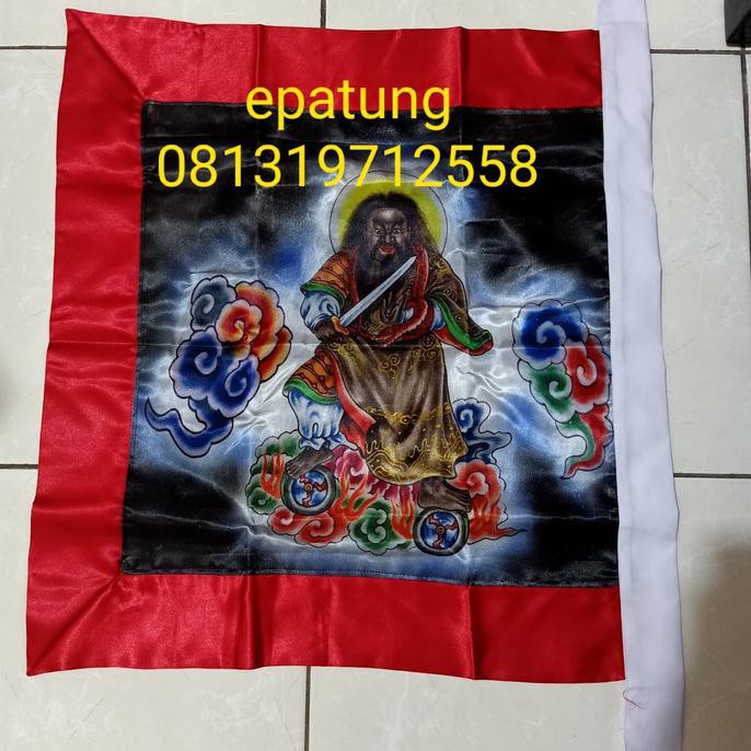

Bendera Fa Cu Kong Huat Cu Kong Hitam Sablon 50 X 60 Cm Redy Stok