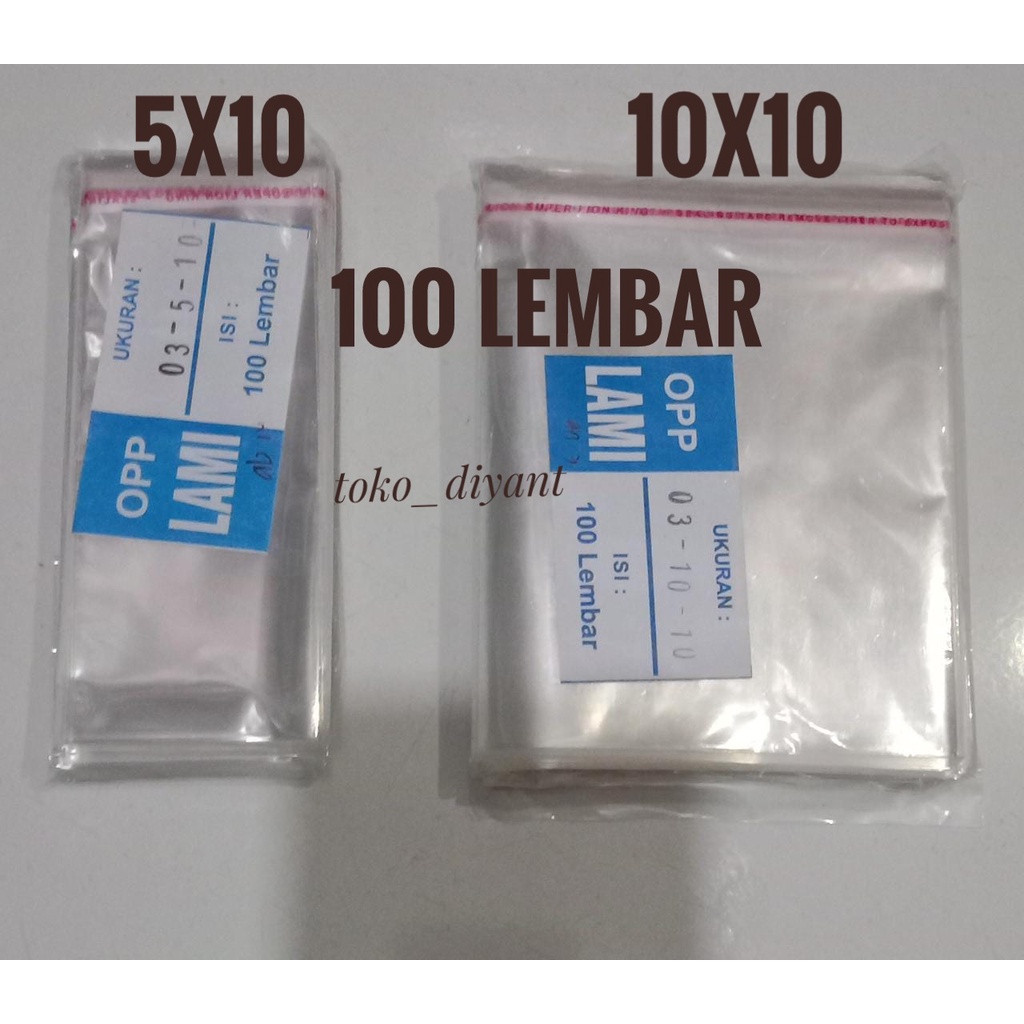 OPP 5x10 6x10 Plastik  7x10 8x10 9x9 9x10 10x10 tebal 03 isi 100 lembar plastik makanan roti aksesoris perekat seal rekat undangan