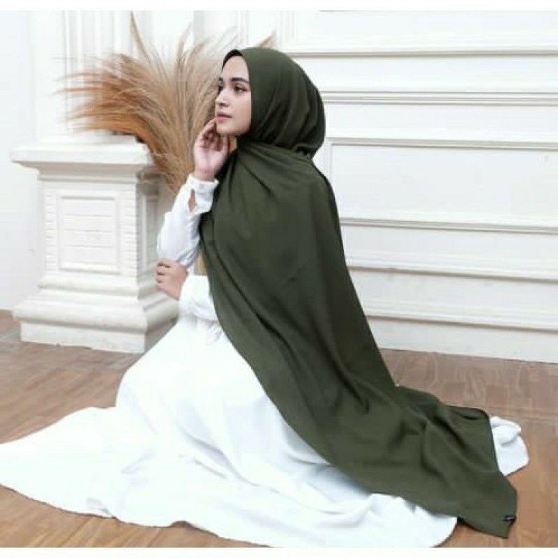 HIJAB JILBAB PASHMINA CERUTY BABYDOLL PREMIUM 200x75 JAHIT TEPI vayaon hijab