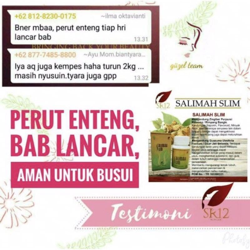 Peluntur Lemak Penurun Berat Badan Salimah Slim SR12 Herbal Ampuh Slimming Obat Diet Langsing Alami Aman BPOM S99