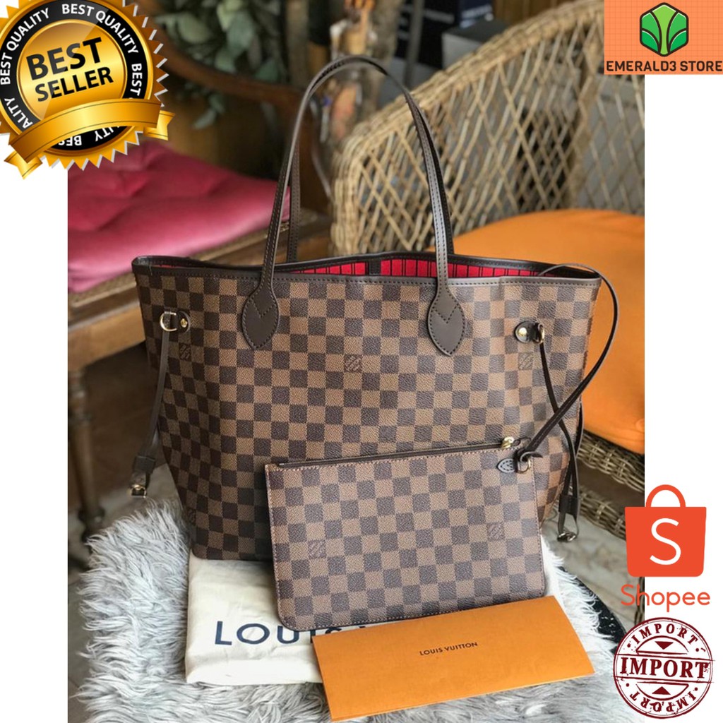 TAS BRANDED WANITA LV BERKUALITAS IMPORT HANDBAG LOUIS VUITTON IMPORT - DAMIER MONO AZURE TAS TANGAN