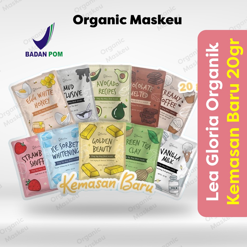 (BPOM) MASKER BY LEA GLORIA KEMASAN BARU 20gr