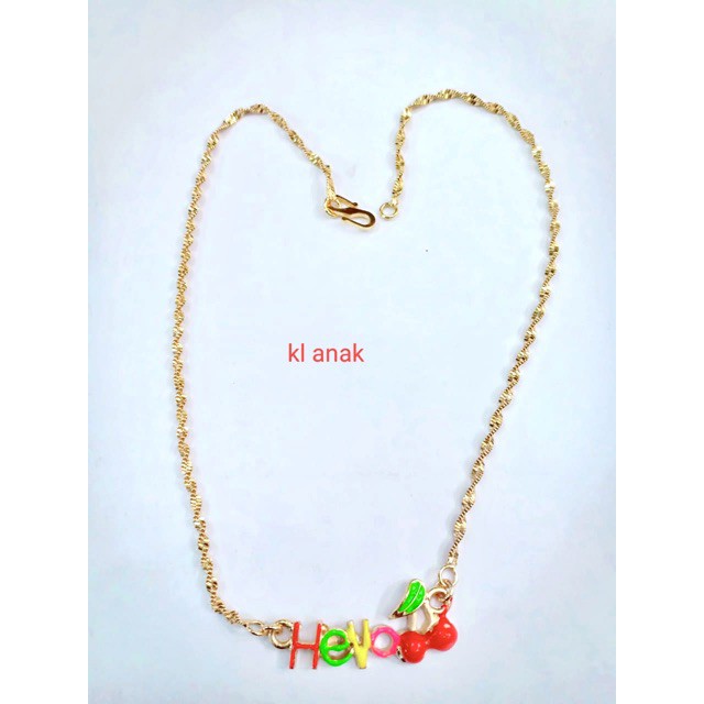 Kalung lapis emas anak cat strobery