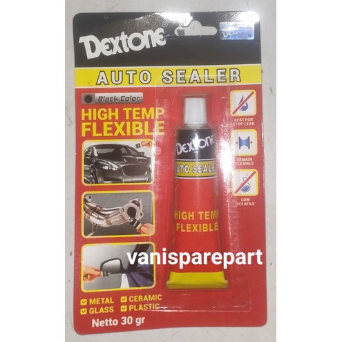 Lem Silikon Silicone Auto Sealer Hitam DEXTONE 30 gram Untuk Packing Mesin Mobil Motor Kaca