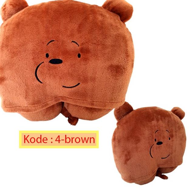 Bantal Leher U-shape, Bantal Hoodie We Bare Bears, Bantal Leher We Bare Bears WBB