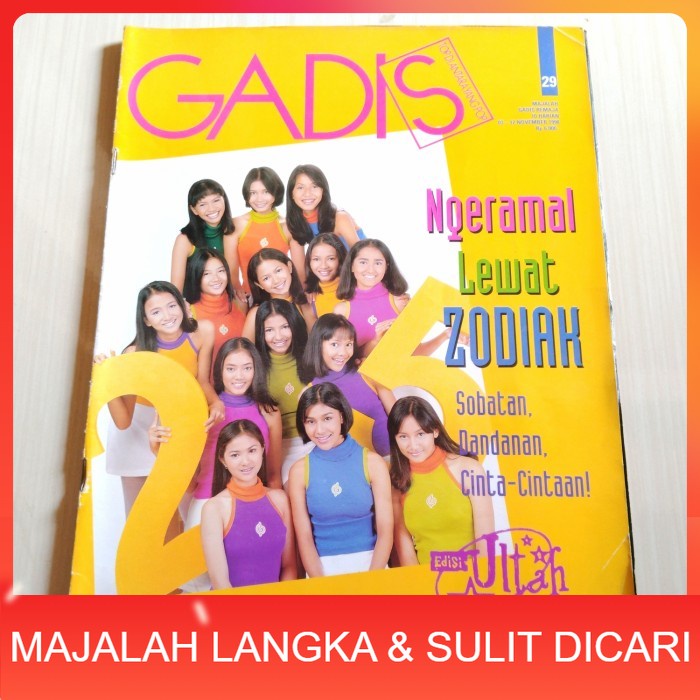 Majalah GADIS No.29 Nov 1998 FINALIS GADIS SAMPUL 1998 (RARE ITEM) Langka