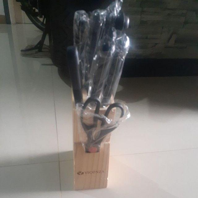 Pisau Set / Knife Set Vicenza Hitam 10pcs Stainless Steel