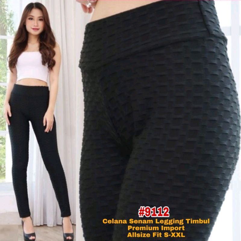 Celana Legging Senam Highwaist Import Premium Tebal Timbul Fit S-XXL Jumbo / Legging Basic Polos Premium / Legging Yoga Cewek / Legging Import Tebal