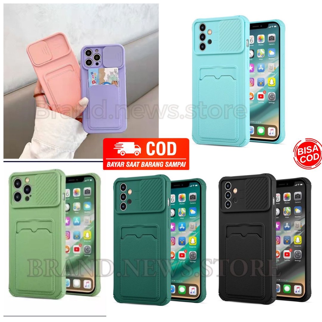 SOFT CASE MACARON SLIDE CAMERA + SLOT CARD HOLDER INFINIX HOT 10S/ HOT 10T/ HOT 11/HOT 10 PLAY/HOT 9 PLAY/ SMART 5/SMART 6 NFC/HOT 11S/ CASING HP/SILICON/TPU SILIKON/ SARUNG KONDOM BUMPER ANTI CRACK DOMPET KARTU/ SOFTCASE COVER