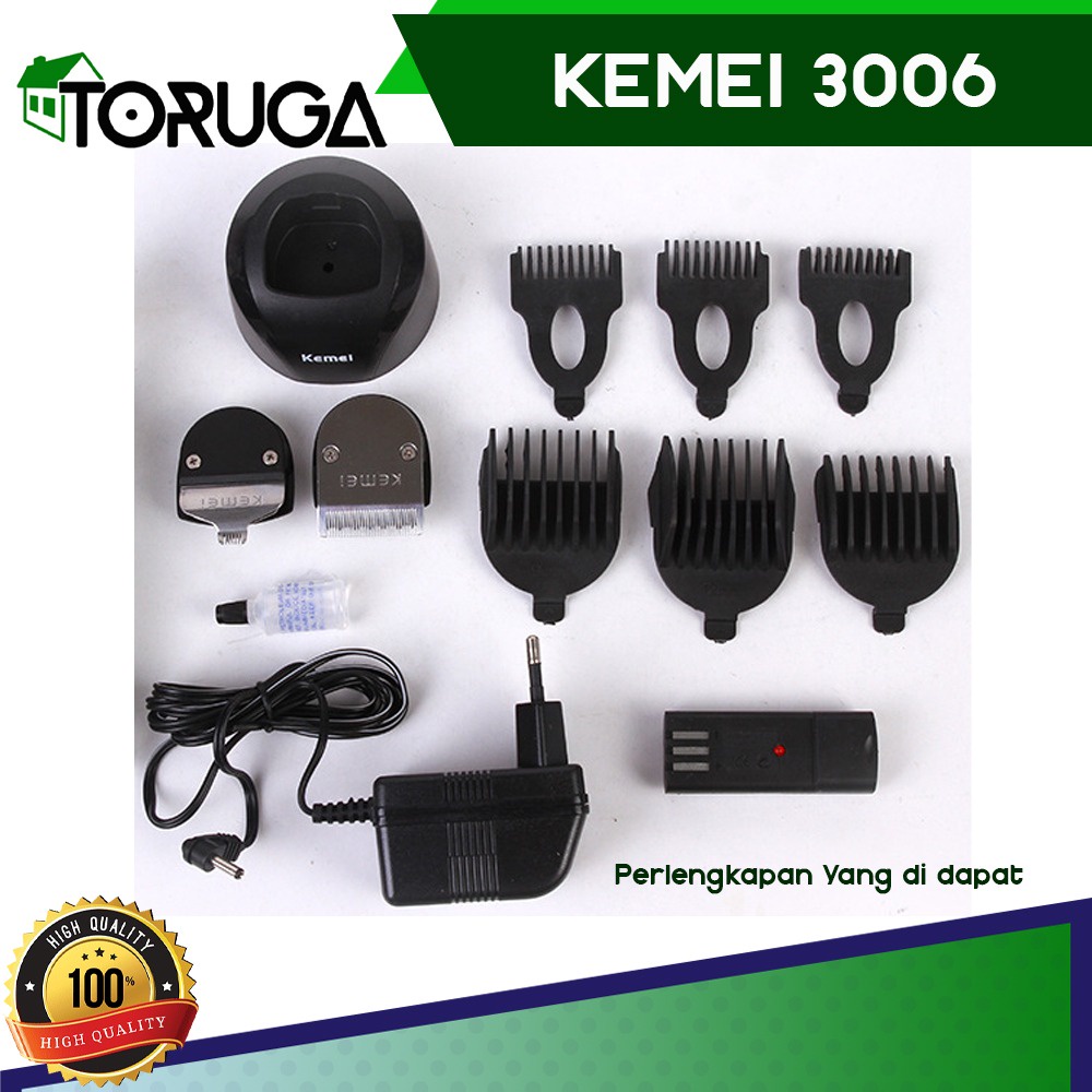 Clipper Kemei 3006 Alat Mesin Cukur Rambut Kumis Jenggot Rechargeable