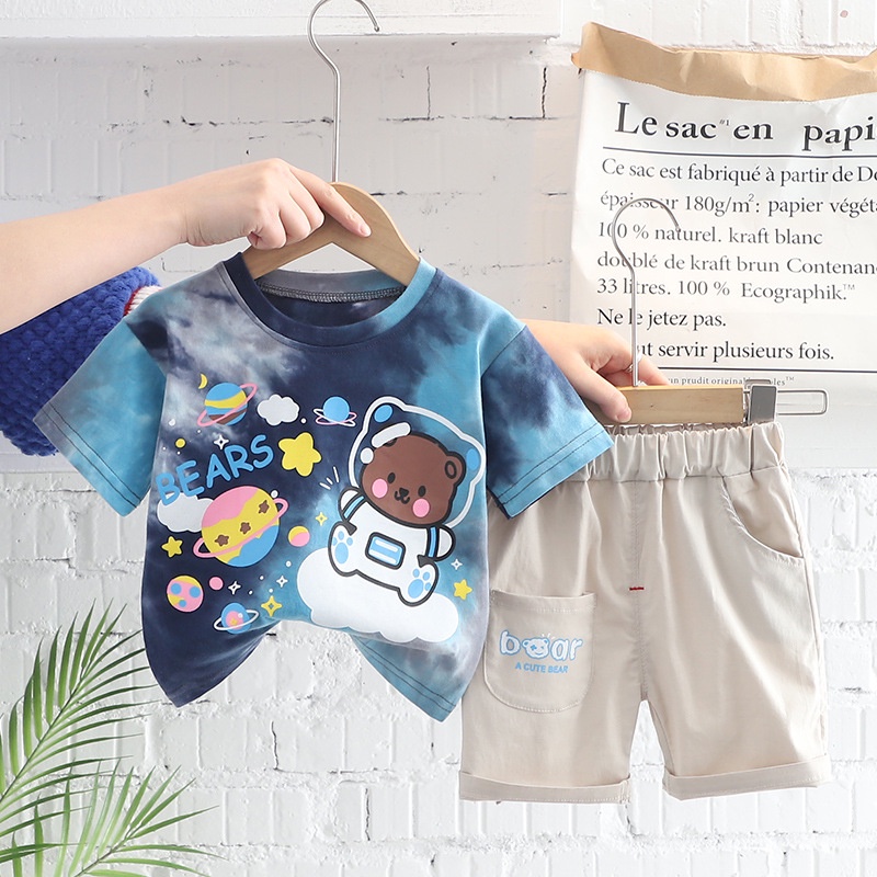 Setelan Anak Laki Laki GERRY Baju Anak Set Kaos Gradasi dan Celana Pendek Summer Korean Style Import