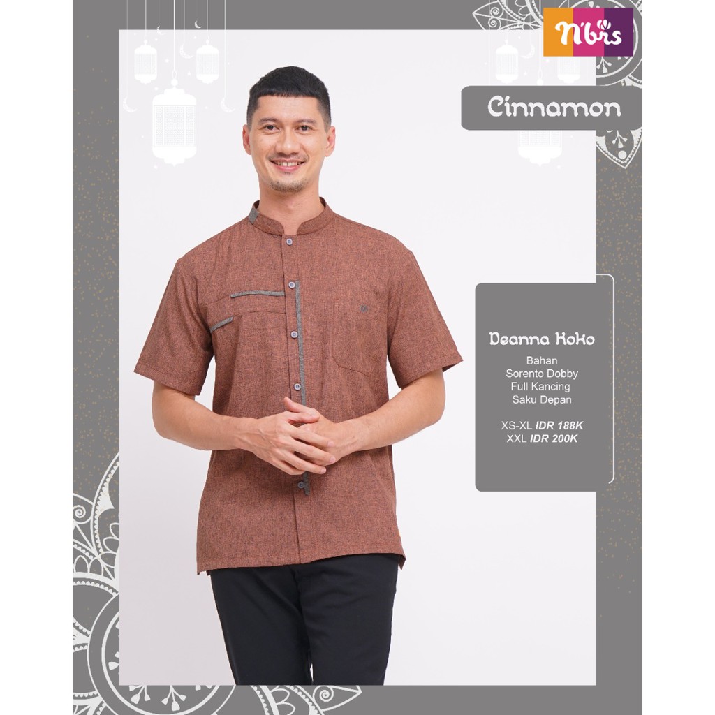 Nibras Sarimbit Deanna Cinnamon Bahan Sorento Dobby Baju Couple Keluarga Seragam Lebaran Family