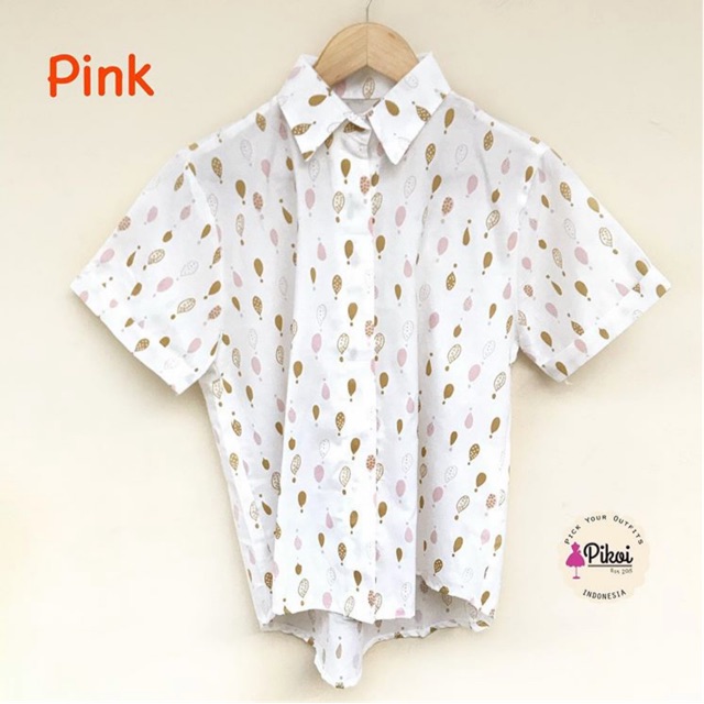 Kemeja katun murah / kemeja putih katun / kemeja katun putih / kemeja cewek lucu murah / 2245