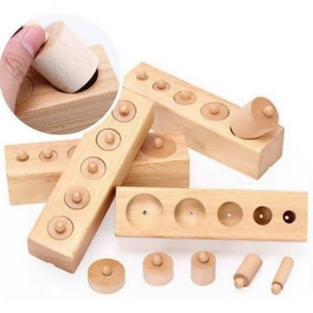 Socket Cylinder Knobbed Montessori Apparatus Silinder