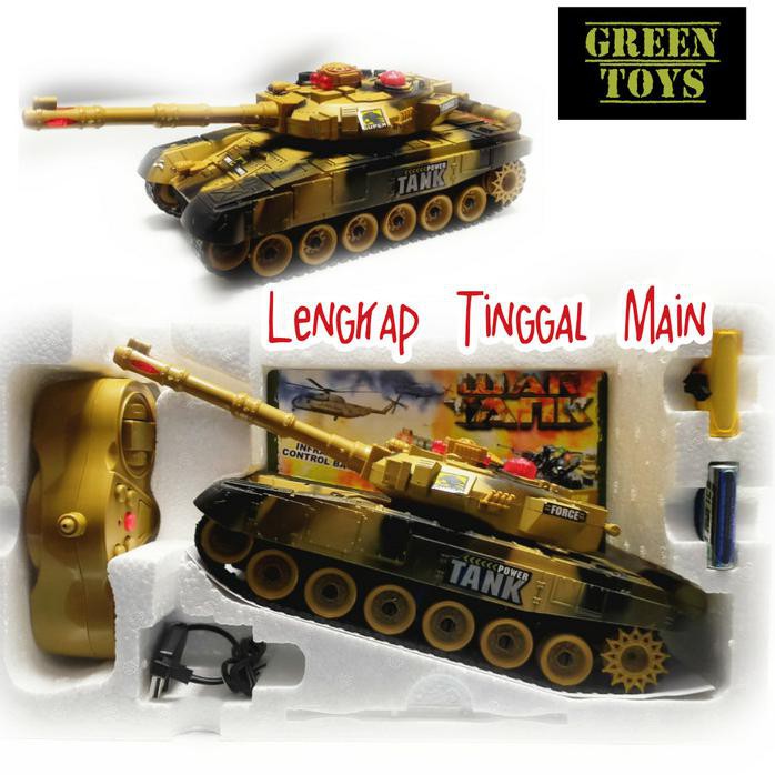 New Mobil Remote Tank Military Besar Mainan Mobil Remote Control Tank - Cokelat