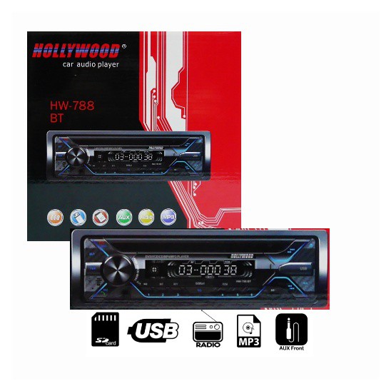 Head Unit Mobil Hollywood Universal - DVD MP3 USB RADIO