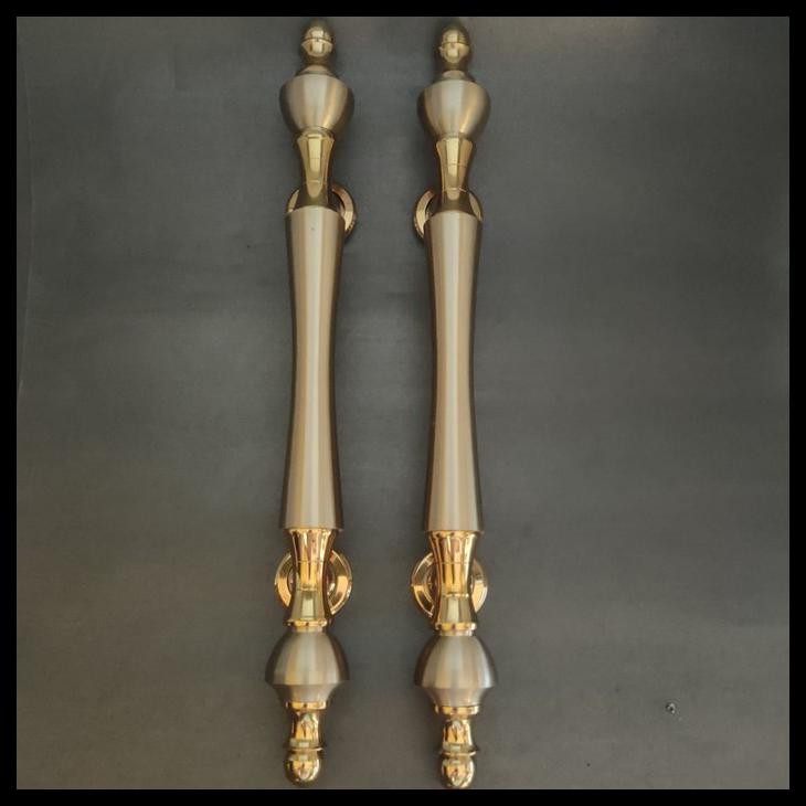 HANDLE PINTU KUNINGAN MOTIF DAHLIA GOLD ASLI KUNINGAN