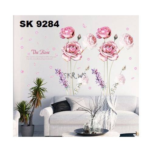 Wallsticker Bunga Mawar Pink / SK9284