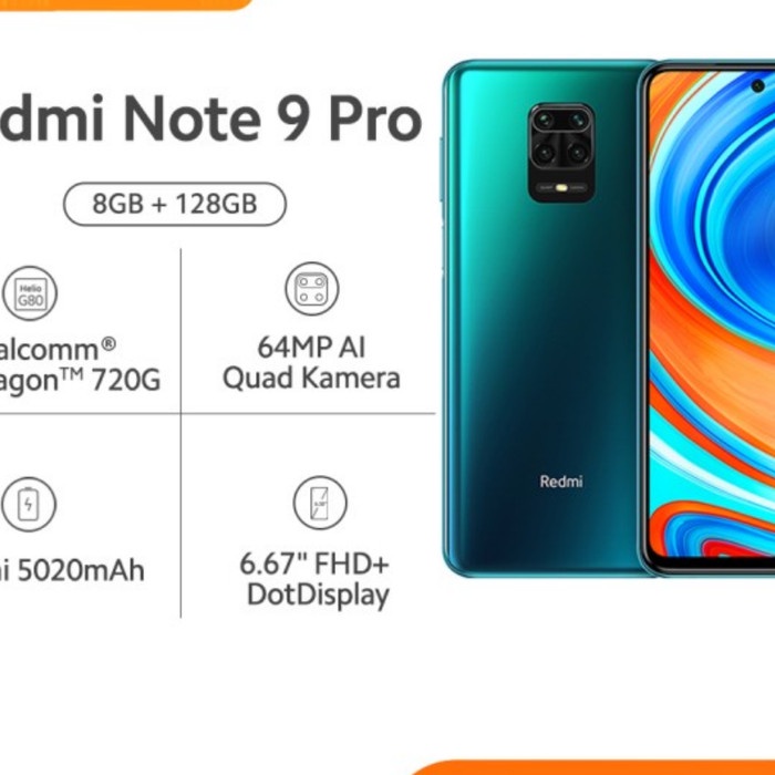 XIAOMI REDMI NOTE 9 PRO 8/128 GB GARANSI RESMI TAM - RAM 8 ROM 128GB