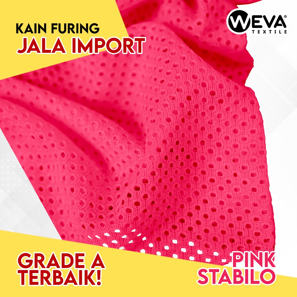 Bahan Kain Jala Kain Mesh Jaring Dalaman Jaket Pink Fanta