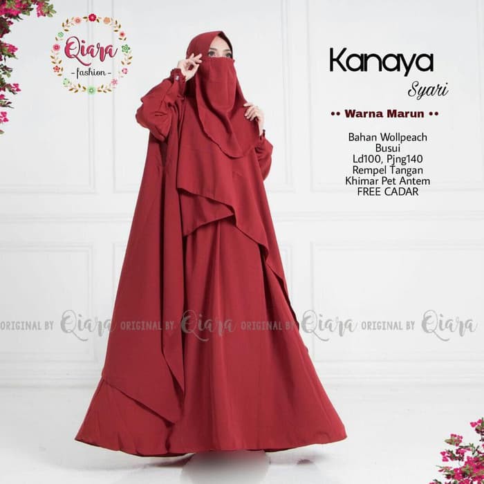 MUSLIM FASHION SETELAN GAMIS MUSLIMAH + KHIMAR (KANAYA SYAR'I) ORI