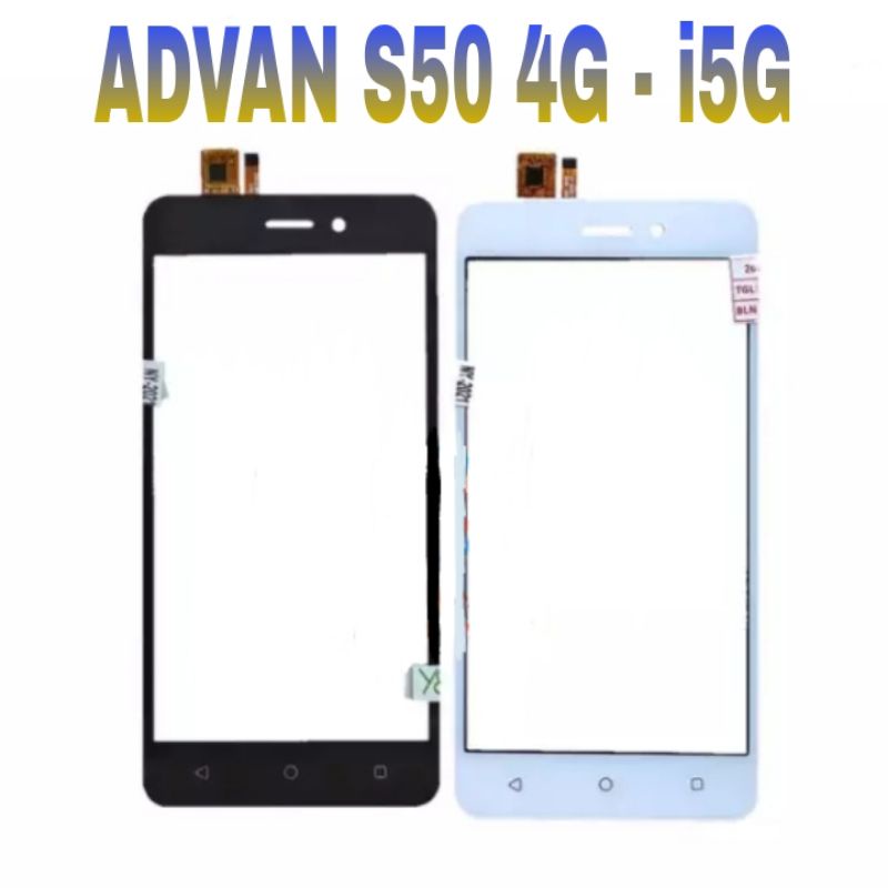 Touchscreen Advan S50 i5G - S 50 4G i 5G Black White + IC Tc Ts
