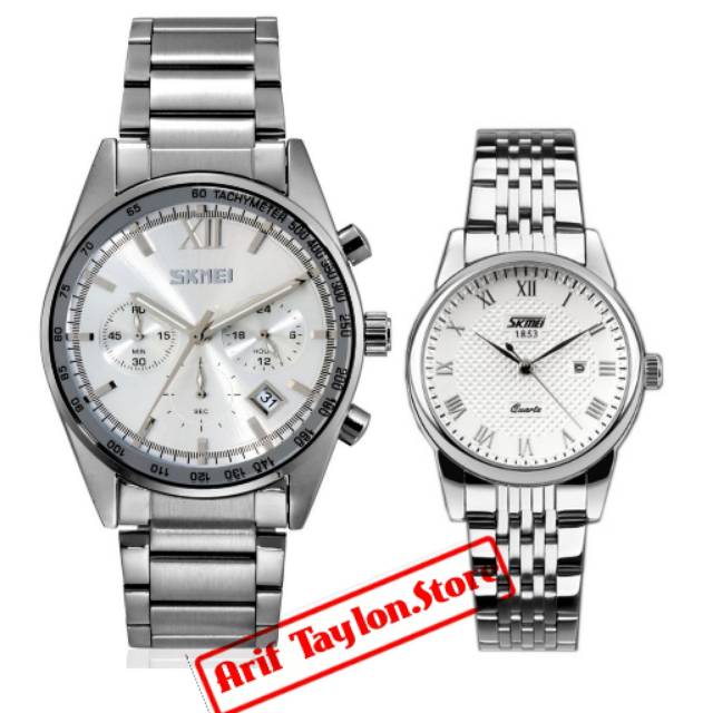 Promo jam couple skmei Pria 9096 + wanita  9058
