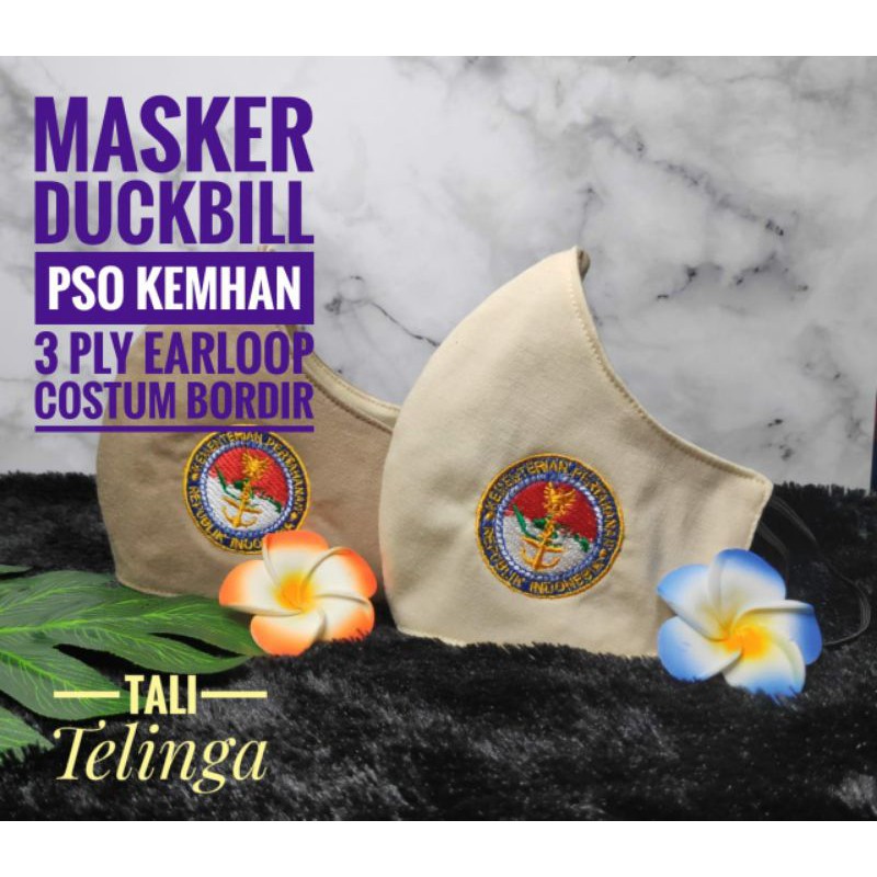 masker pso kemhan logo bordir 3 ply