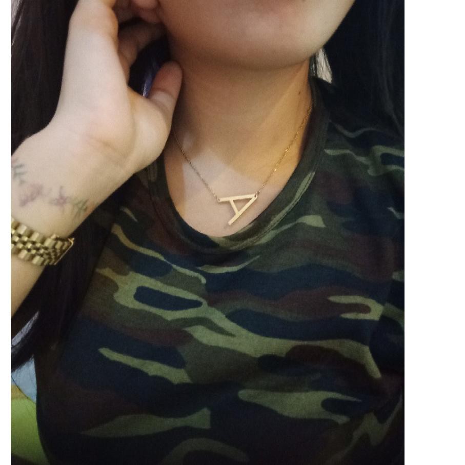 Best Product yuwen kalung titanium UBS lapis emas pluss anting inisial huruf A-Z « FWN