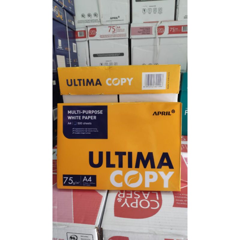  KERTAS  A4  75 GRAM F4 75 GRAM ULTIMA COPY PAPER BY APRIL 