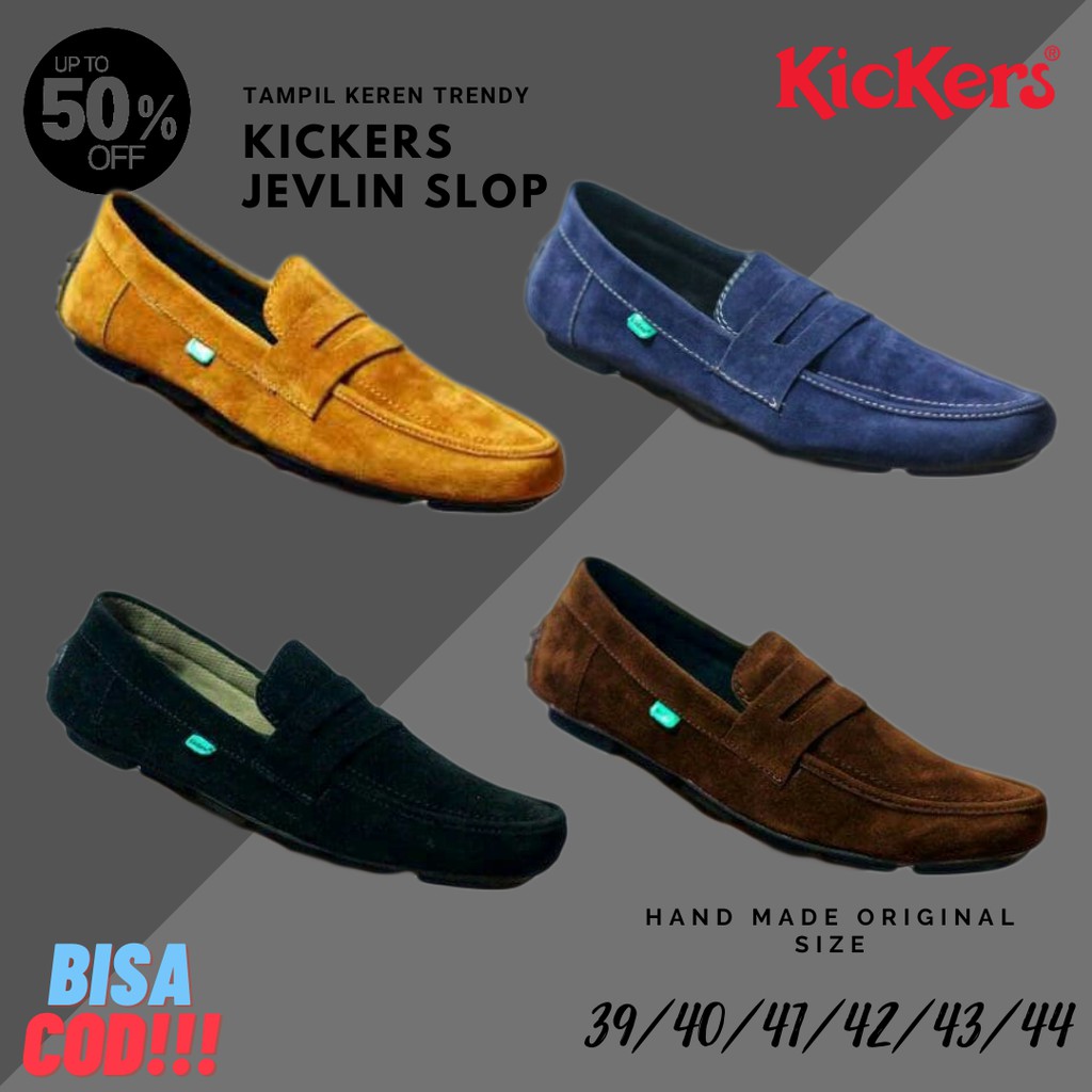 Sepatu Pria Slop Kickers Jevlin/Sepatu Keren/Sepatu Murah/Sepatu Kasual /Sepatu Slip on Terlaris