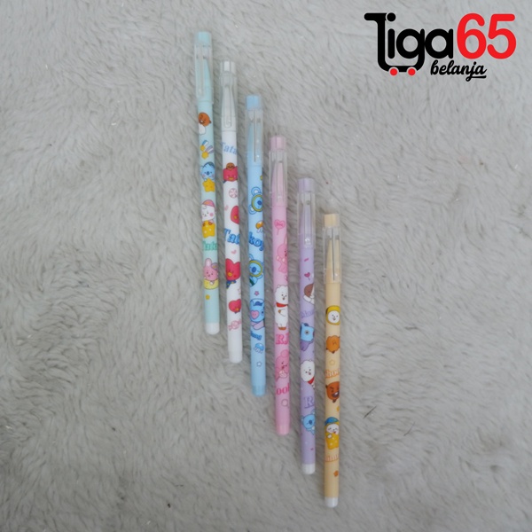 365 GEL PEN #41024 Pulpen Gel Fancy Karakter BT21 - BTS Bahan Rubber Lucu