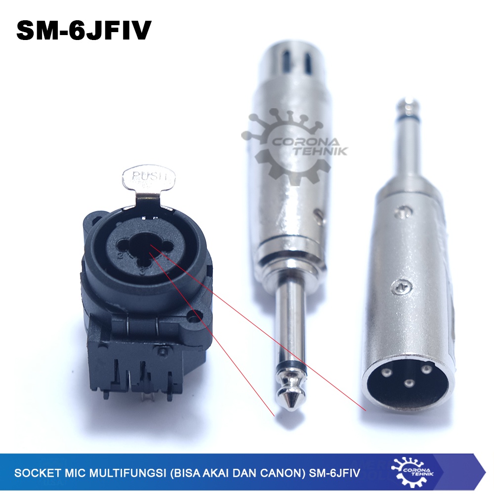 SM-6JFIV - Socket Mic Multifungsi (Bisa Akai dan Canon)