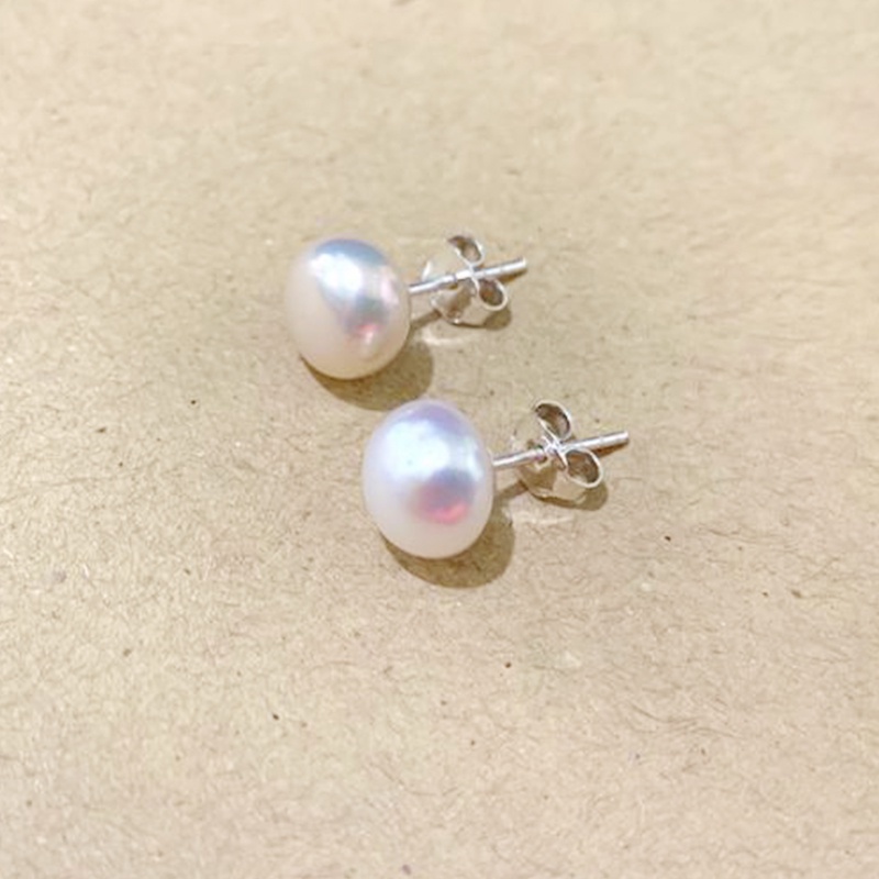 Anting Mutiara Tawar Asli Lapis Emas