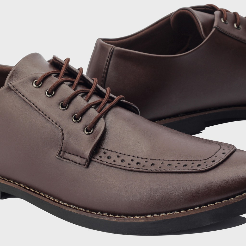 Reno Brown | Sepatu Pantofel Coklat Pria Casual Kerja Cowok Kantor Pantofel Laki Ori | FORIND Giant