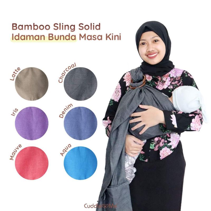 CuddleMe Bamboo RingSling Solid / Polos / Gendongan Samping CuddleMe