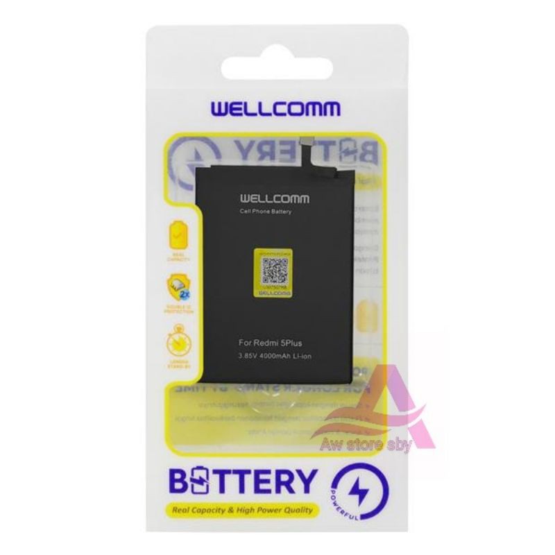 Baterai Xiaomi Redmi 5 plus Double Power Original Wellcomm