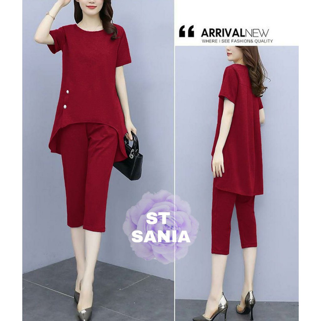 SETELAN SANIA FASHION WANITA / SET PAKAIAN SANTAI GOOD QUALITY