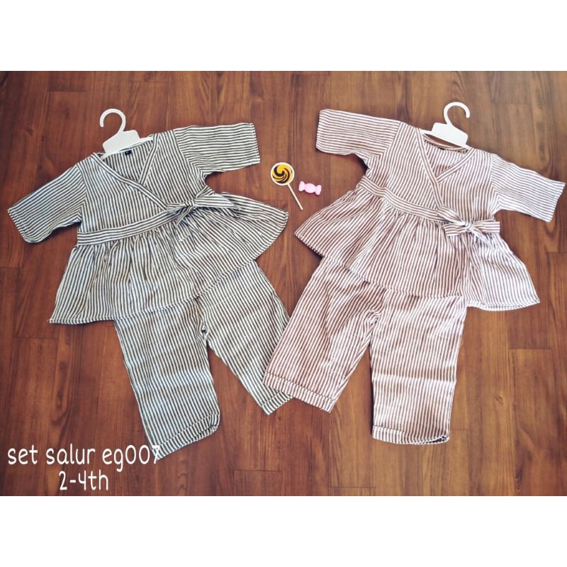 Baju Anak Salur Setelan Anak Perempuan One set Anak 2-4t