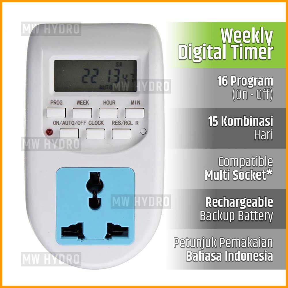 Programmable Digital Timer Switch - Stop Kontak - 16 Program On/Off