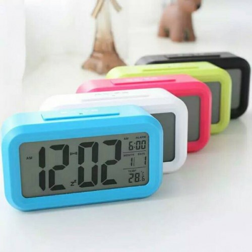 JD-05 Putih Jam weaker Pintar Meja Digital LCD Alarm Kalender &amp; Sensor Suhu Weker Lampu LED Smart Alarm Clock multifungsi