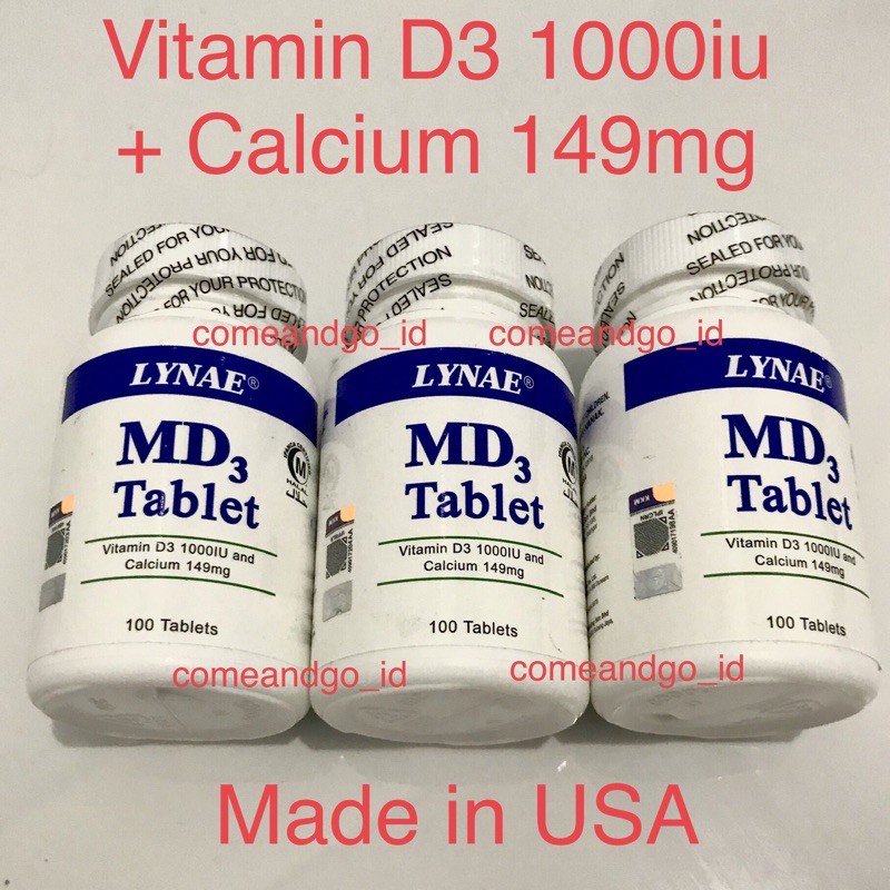 Lynae MD3 tablet Vitamin D3 1000IU calcium 149mg, 100s IMPORT
